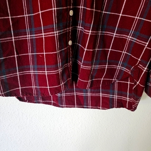 Banana Republic Shirt Womens XS Plaid Button Up Pockets Long Sleeve Red … - Picture 6 of 8